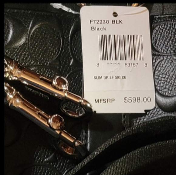 💥 Coach Signature Leather Laptop Briefcase NWT - Picture 10 of 14